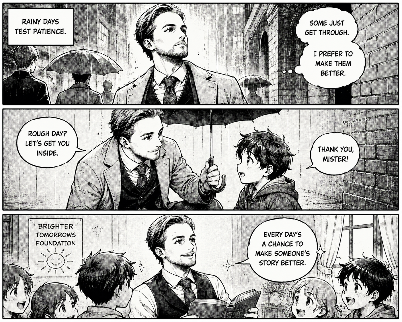 Retro Manga Comic Strip