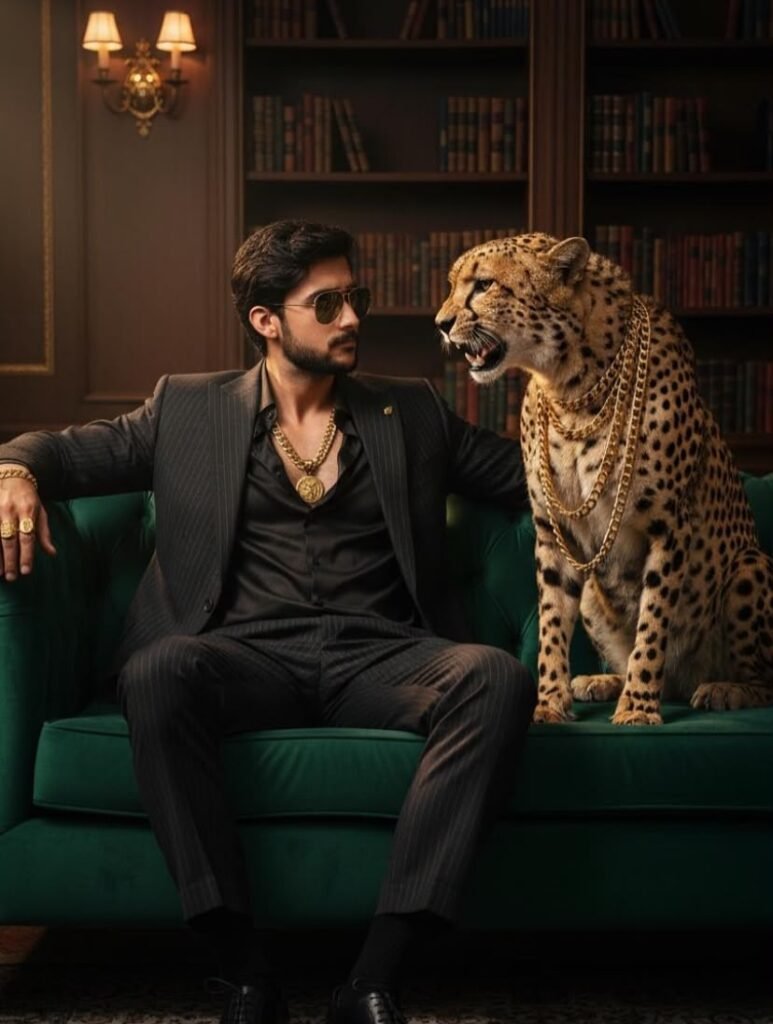 A Man With Cheetah AI Prompt  (2026)